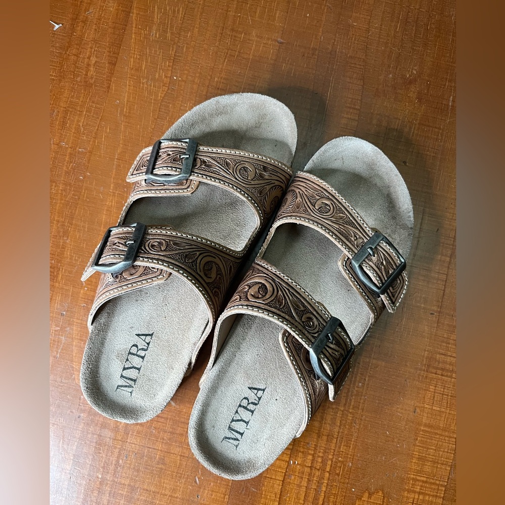 Women’s Myra Tooled Leather Sandals